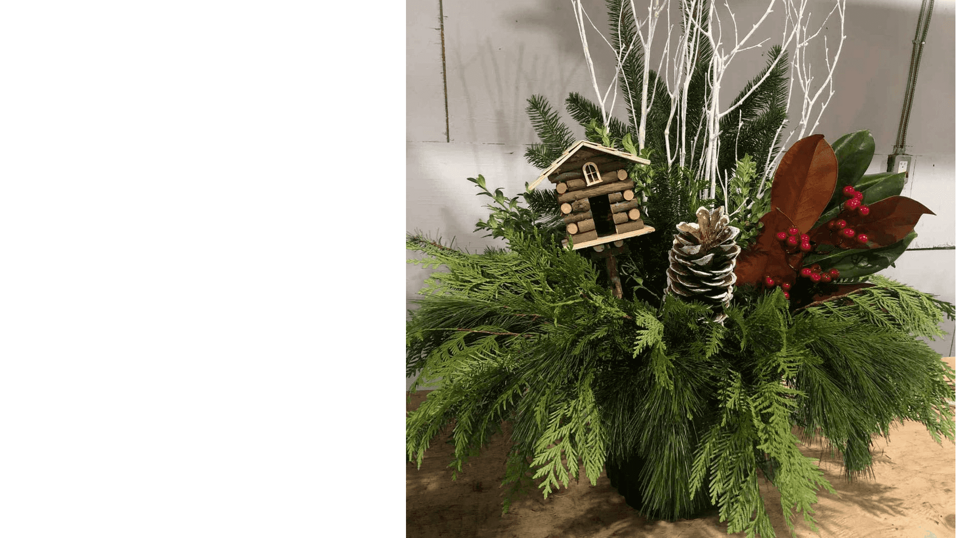 Birdhouse Christmas Planter