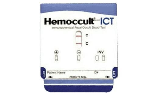 Occult blood test kit supporting image.