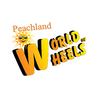 <p>Peachland World of Wheels</p> logo