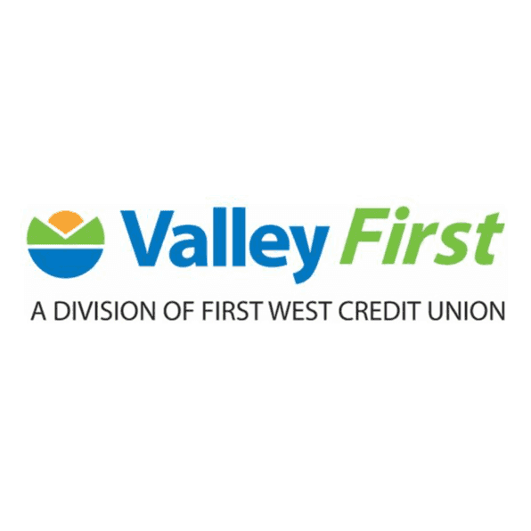 <p>Valley First, a division of First West Credit Union</p> logo